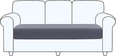 TAOCOCO Fundas de cojín para sofá,Protector de cojín de Asiento de Tela de poliéster de Alta Elasticidad (Gris Oscuro, 3 Asientos)